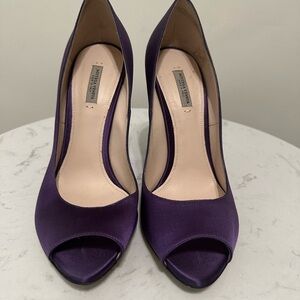 Bottega Veneta Deep Purple Satin Heels